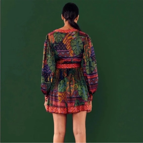 NWT Farm Rio Forest Tapestry Wrap Mini Dress - Size Medium - Picture 4 of 10